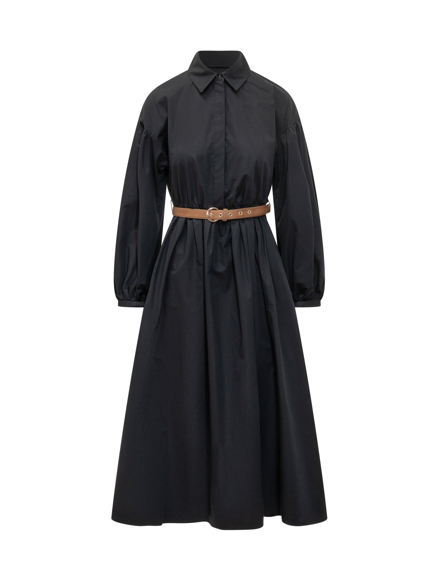 Long Sleeve Belted Chemisier Dress