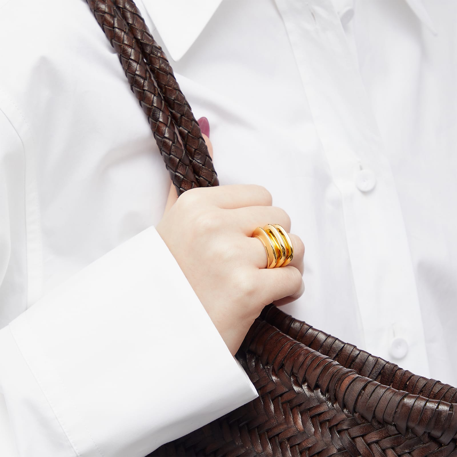 Women's Triple Ridge Ring in Gold