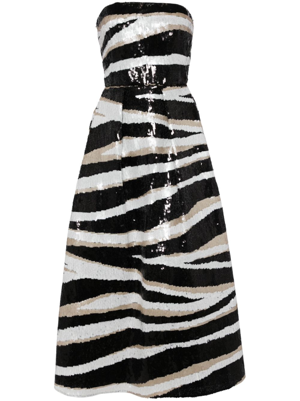 Strapless sequin gown - Black