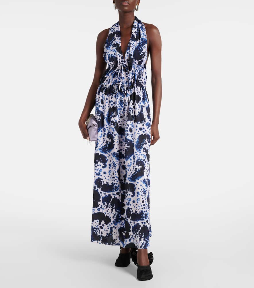 Printed halterneck maxi dress