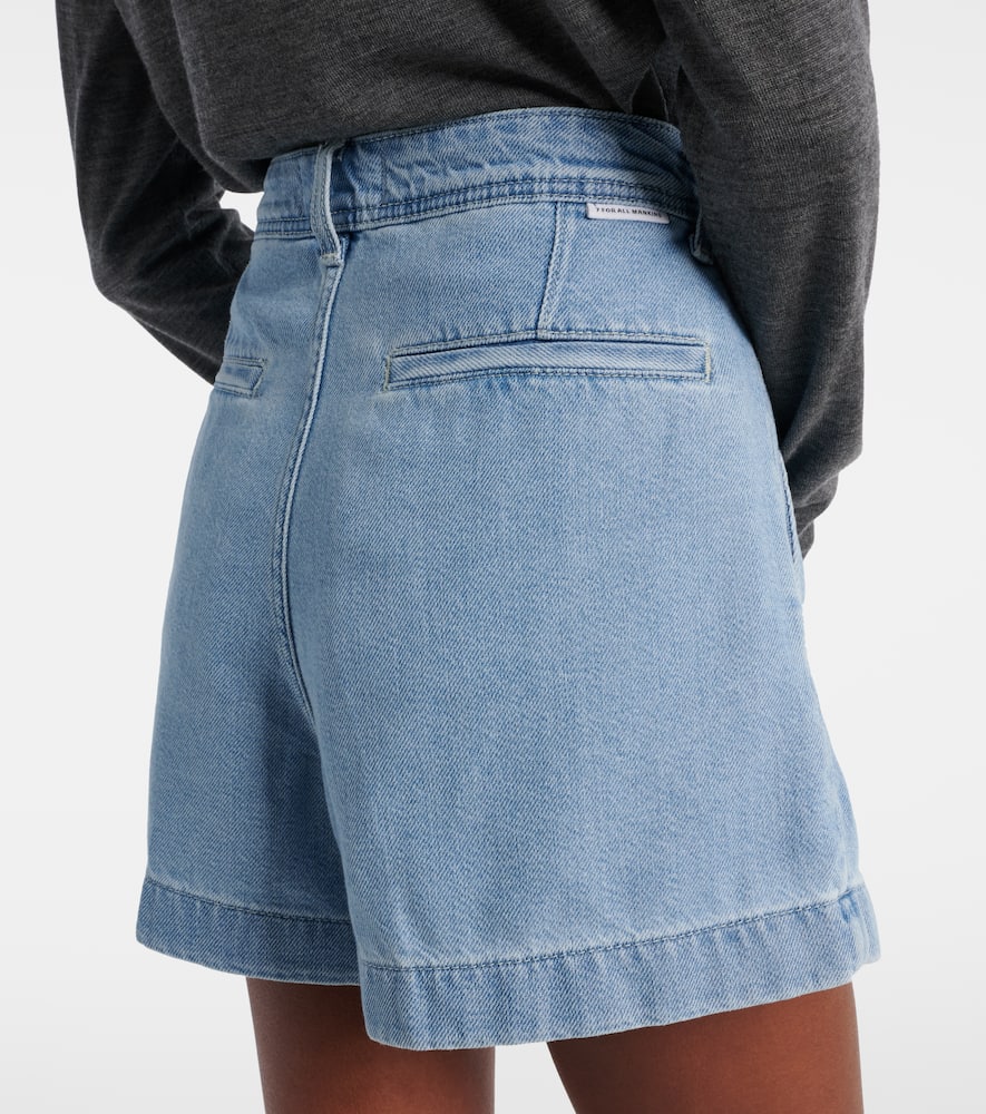 7 For All Mankind Hana pleated denim shorts