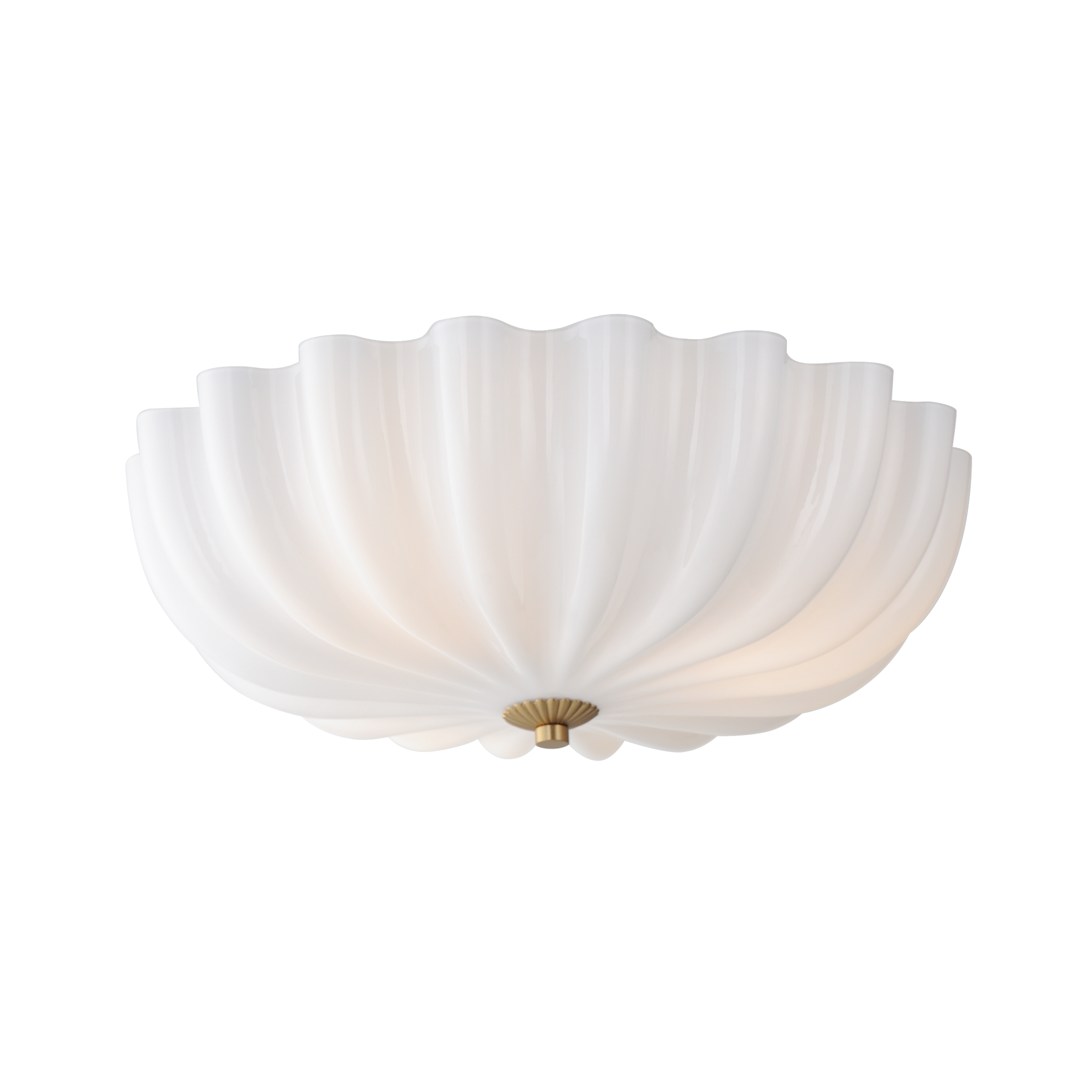 White Natural Aged Brass Wall Sconce Flush Mount from the Bundt Collection