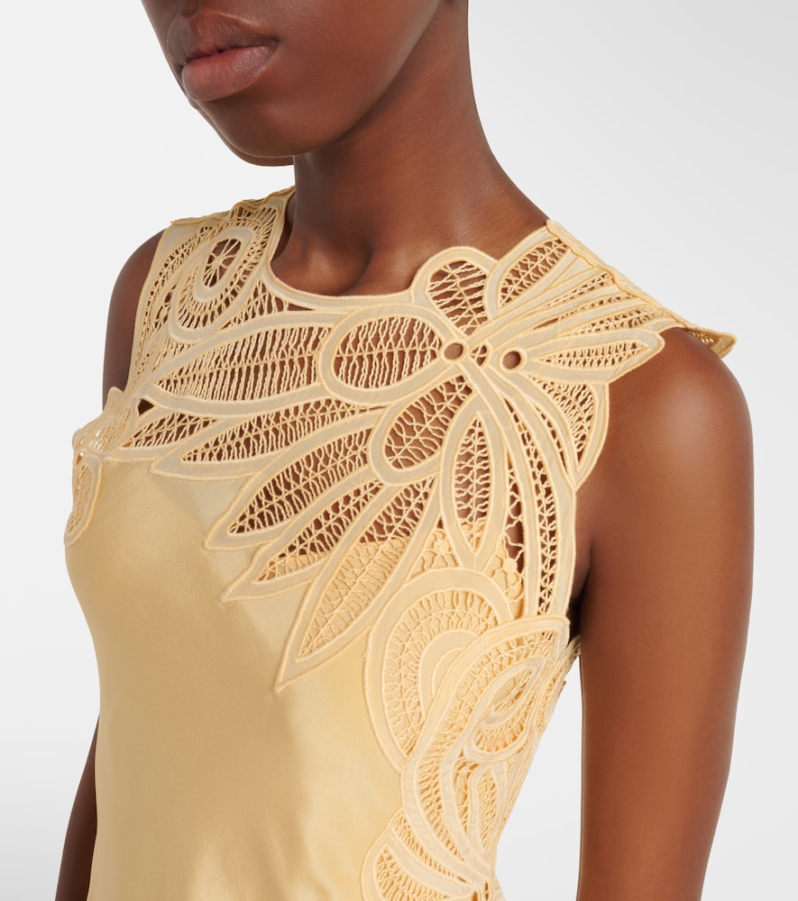 Idra lace-trimmed silk maxi dress