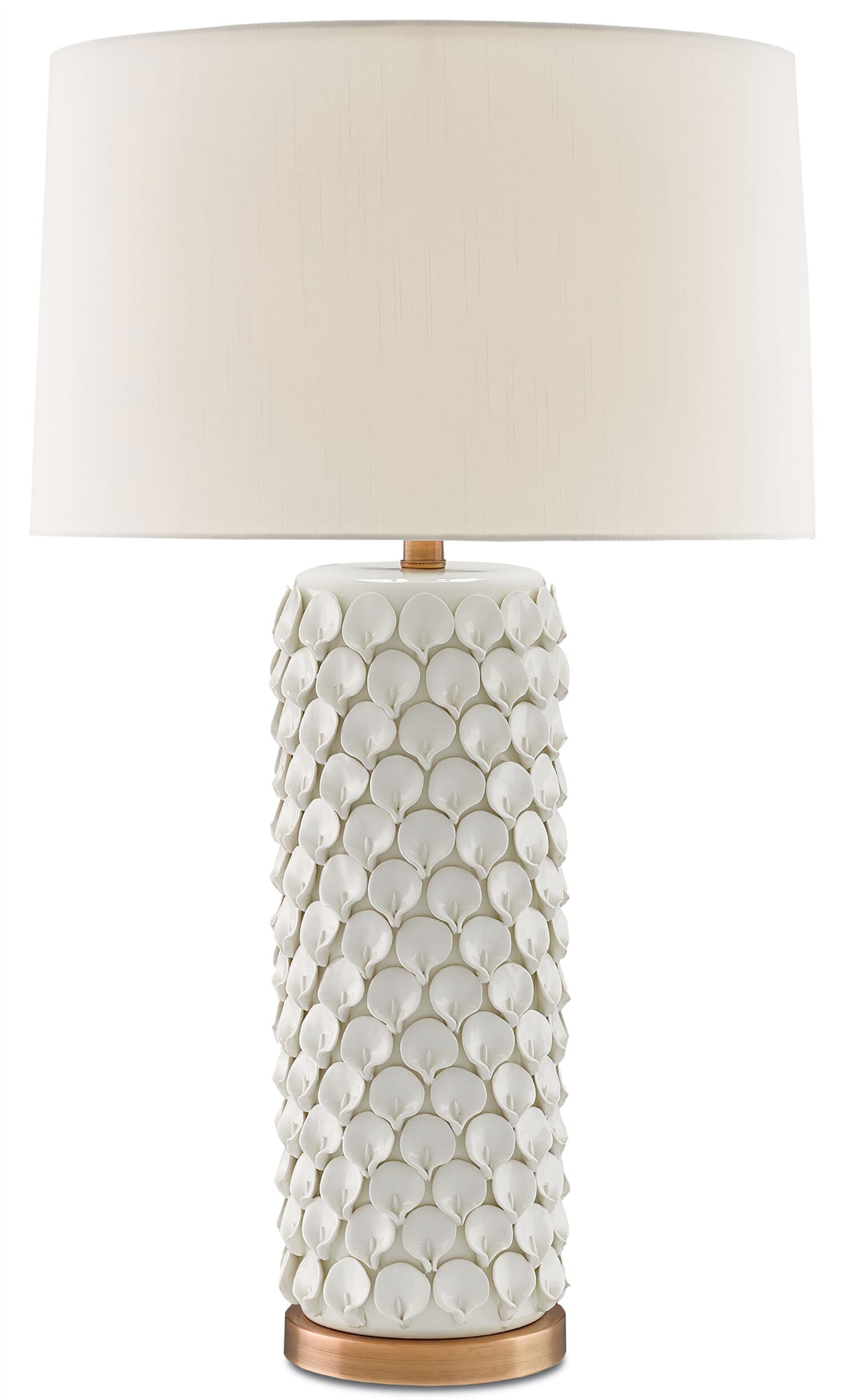 Cream Antique Brass One Light Table Lamp from the Calla Collection
