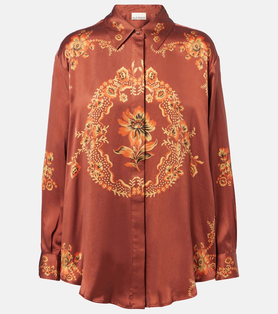 Alémais Seraphina printed silk satin shirt