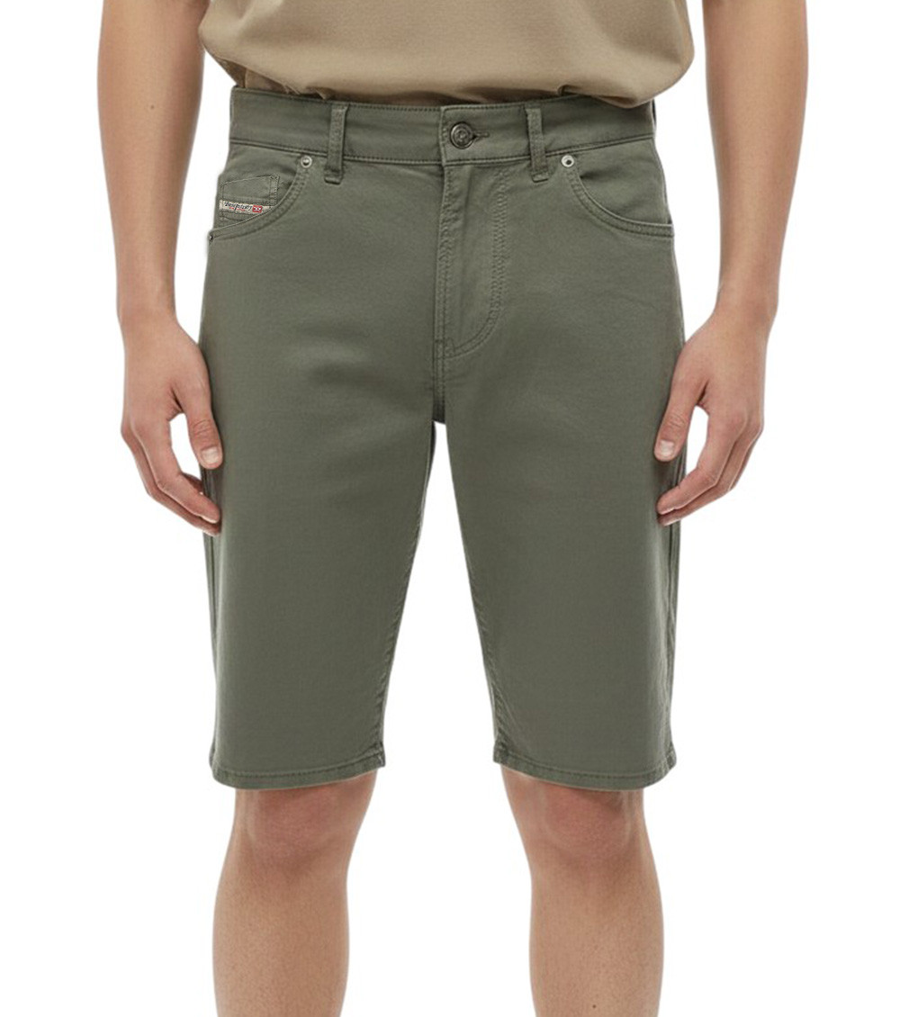 Green Slim Solid Shorts