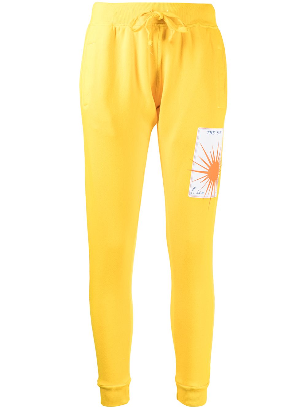Logo-patch cotton-blend track trousers - Yellow