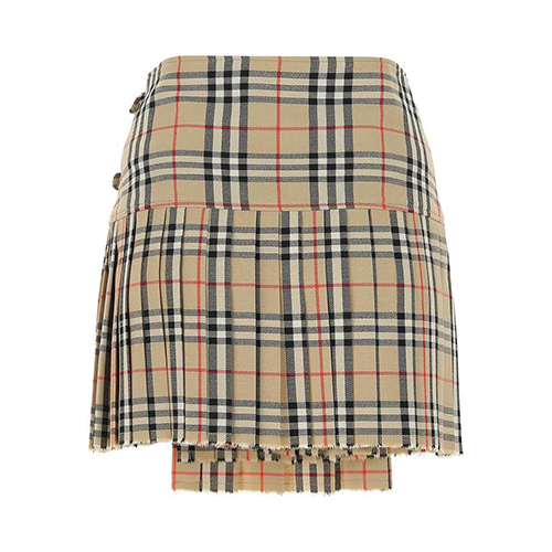 Check Pattern Pleated Short Skirt