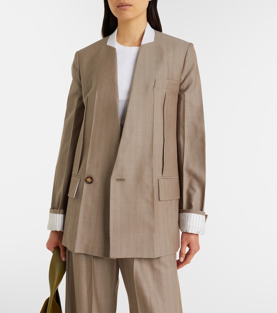 Herringbone virgin wool blazer