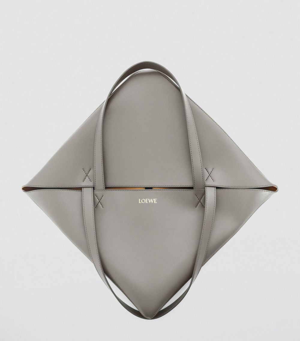 Large Leather Fold Puzzle Tote Bag
