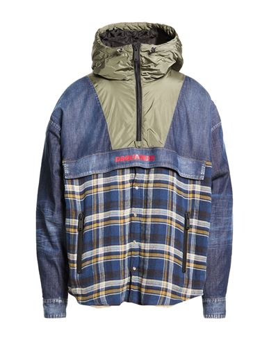 Man Jacket Blue Size 32 Linen, Cotton, Elastane, Polyamide