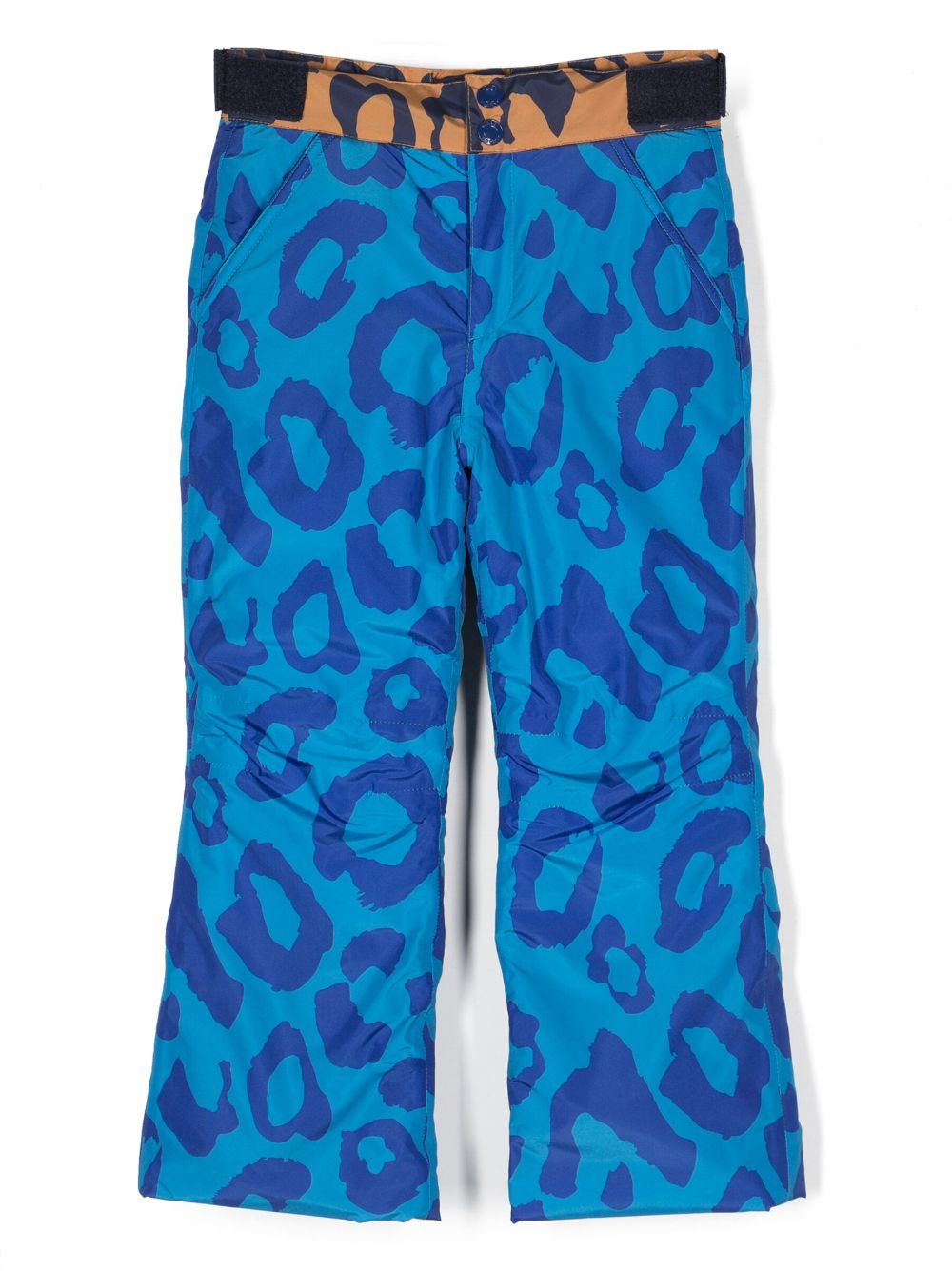 Cheetah-print snow trousers - Blue