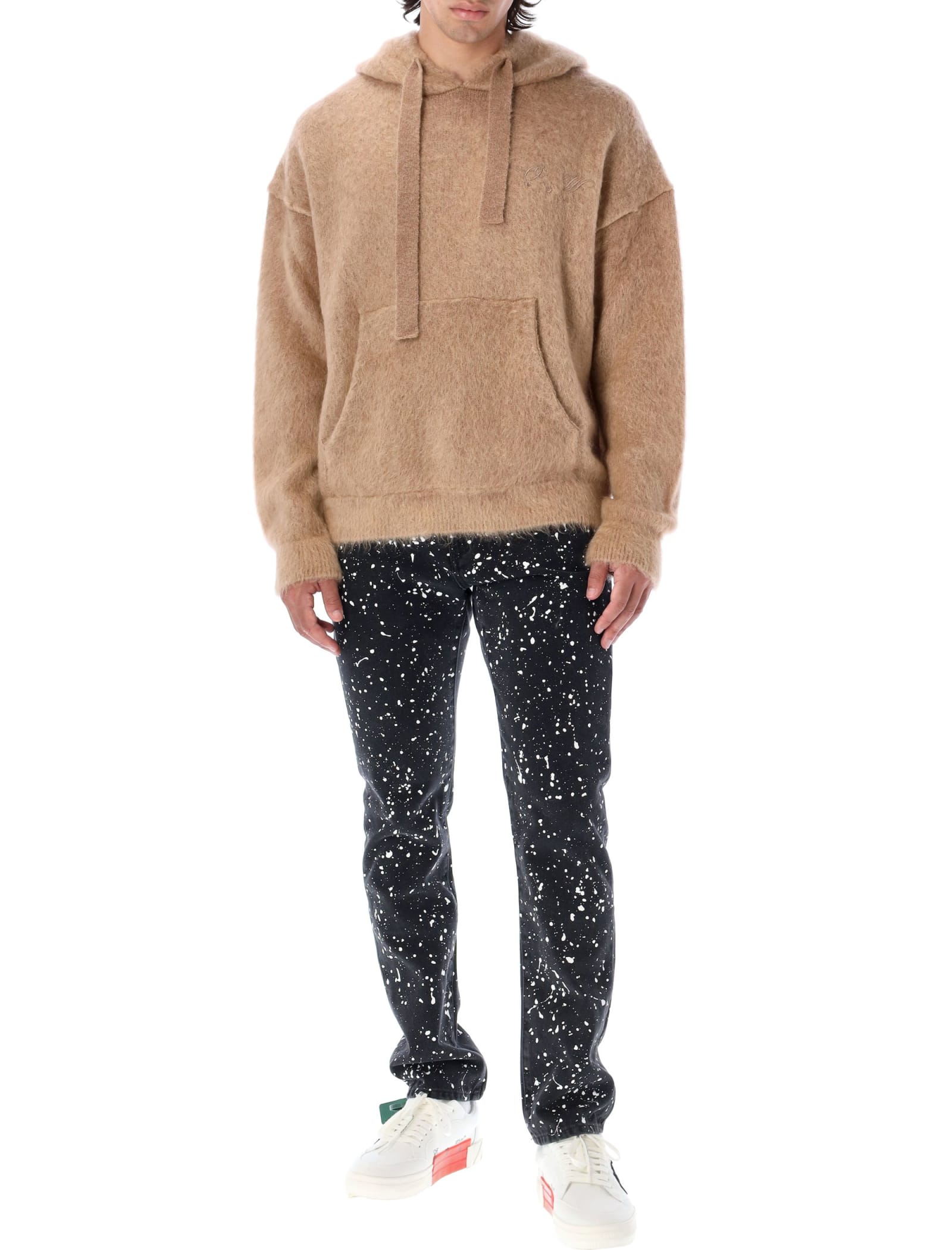 Arrows brushed drawstring hoodie