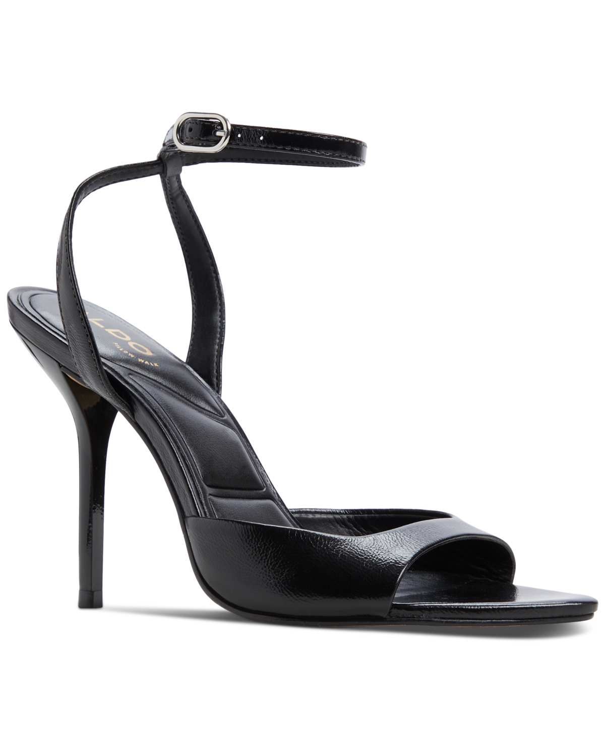 Women's Forevermore Two-Piece Stiletto Sandals - Black Crinkle