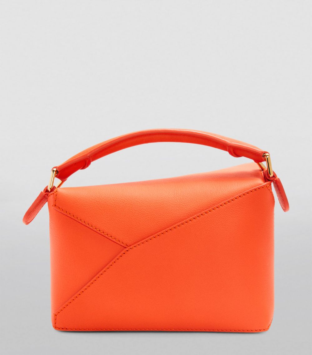 Mini Leather Puzzle Edge Top-Handle Bag