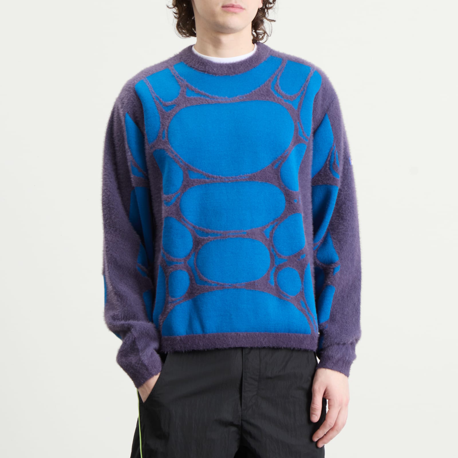 Men's Project F.R.O.G. Jelly Cage Sweatshirt Dark Raisin/Brilliant Blue/Voltage Green
