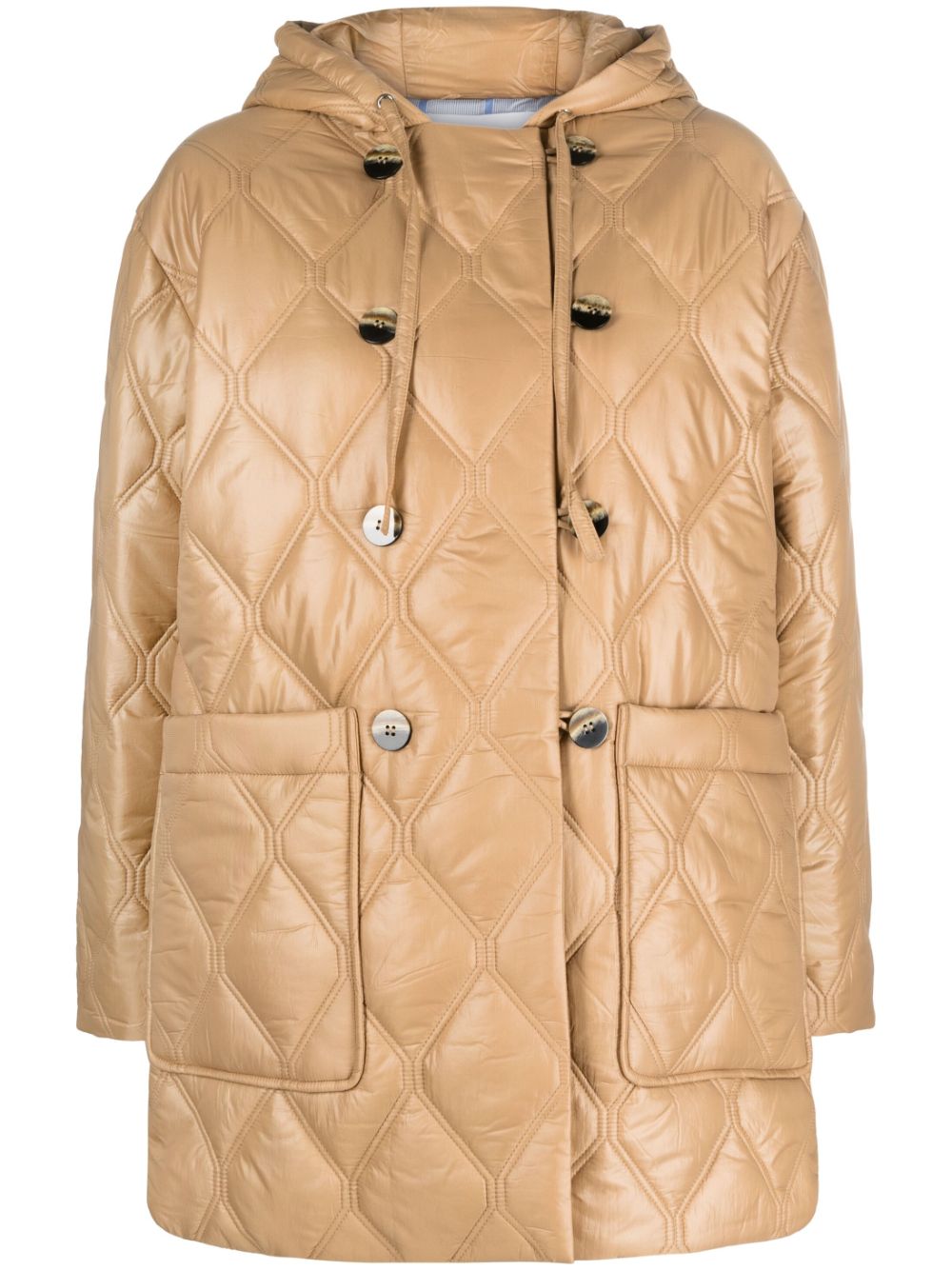 Quilted hooded jacket - Neutrals