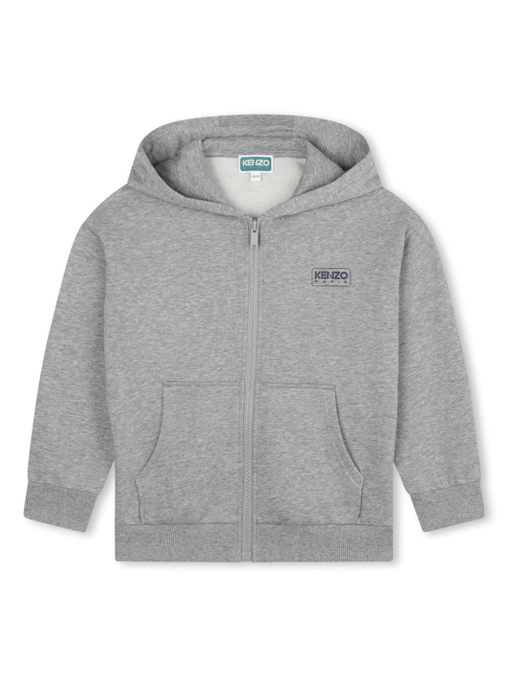 Logo-print mélange-effect hoodie - Grey