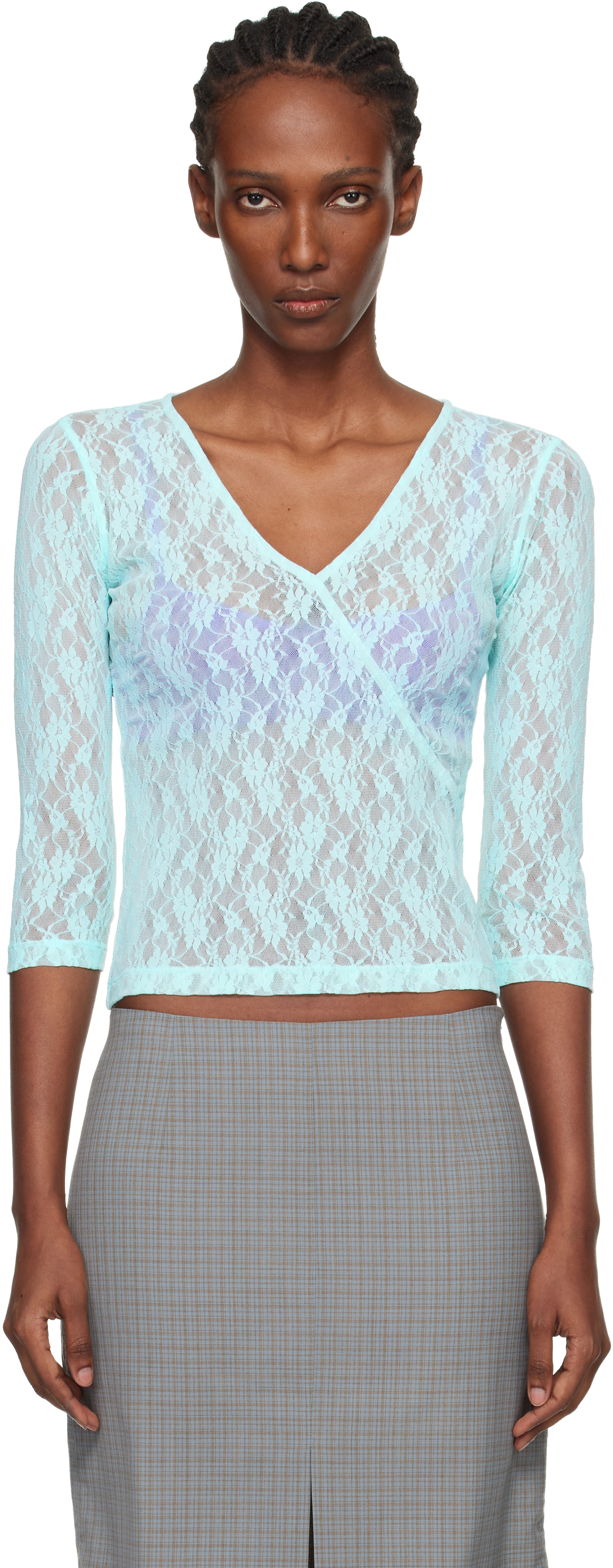 Blue Lace Moss Wrap T-shirt