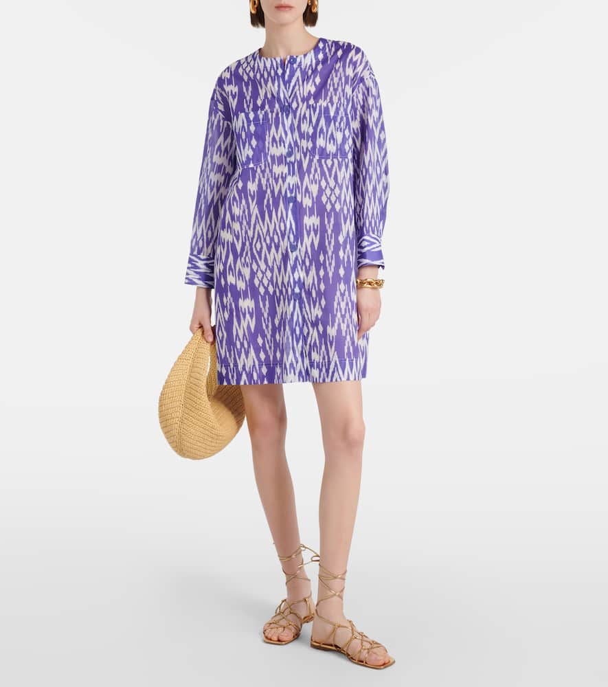Eres Sky belted printed crêpe midi dress