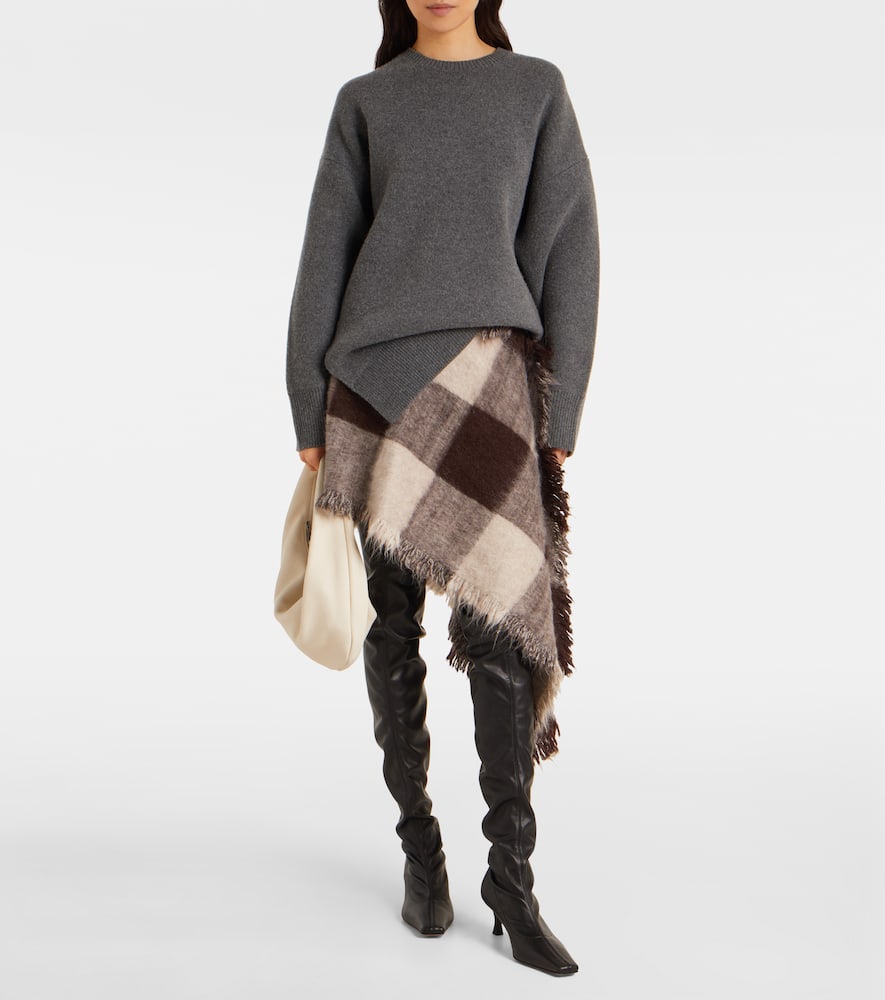 Kai checked alpaca and wool-blend miniskirt