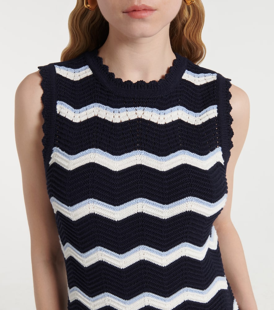 Templeton chevron cotton-blend minidress