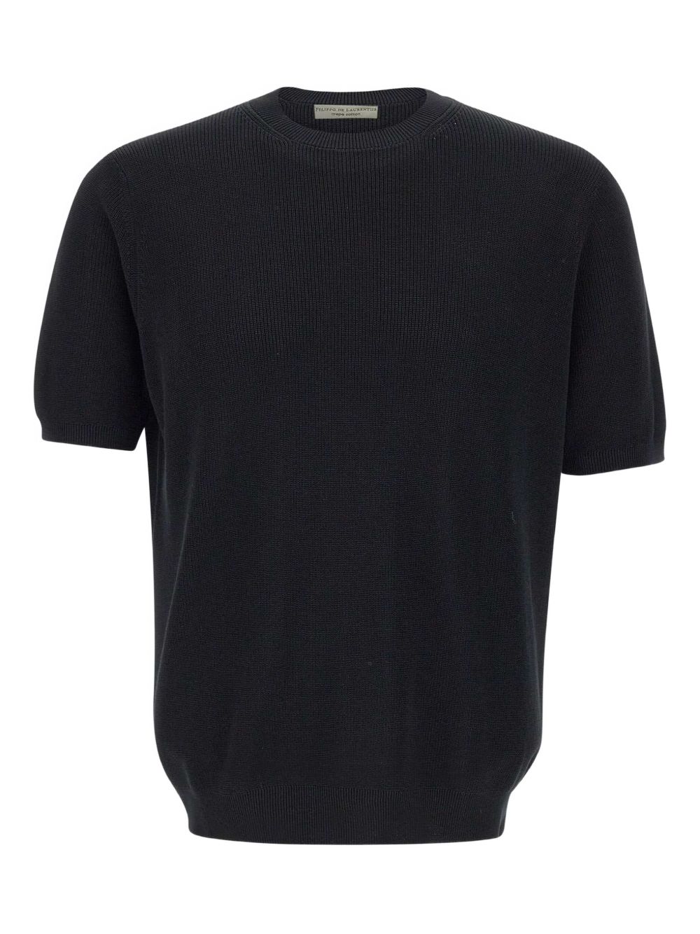 Ribbed short-sleeve T-shirt - Black