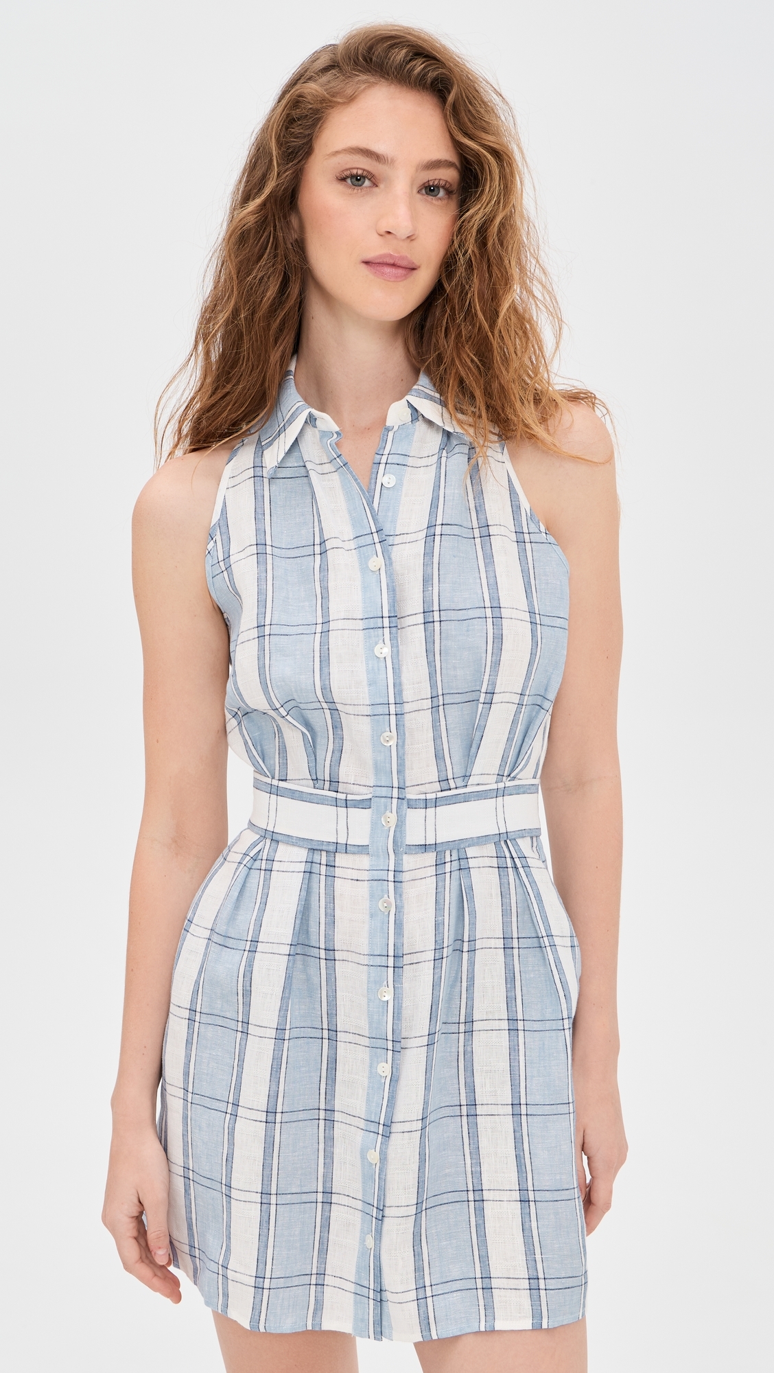 Domino Mini Dress Blue Plaid