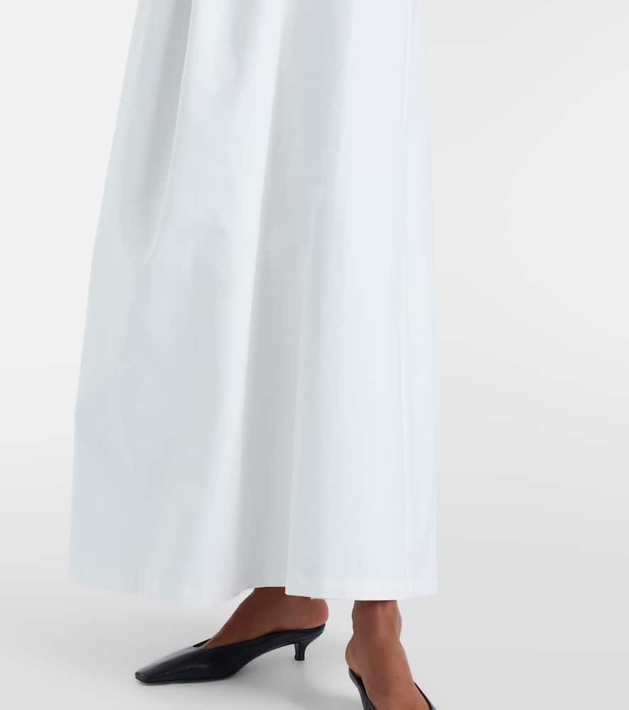 Solid Voluminous draped cotton maxi dress