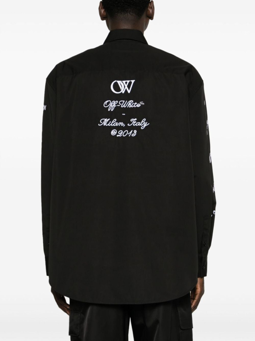 23 Heavycot cotton overshirt - 1001 BLACK WHITE