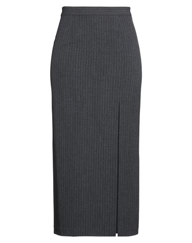 Woman Maxi skirt Grey Size 8 Polyester, Viscose, Elastane