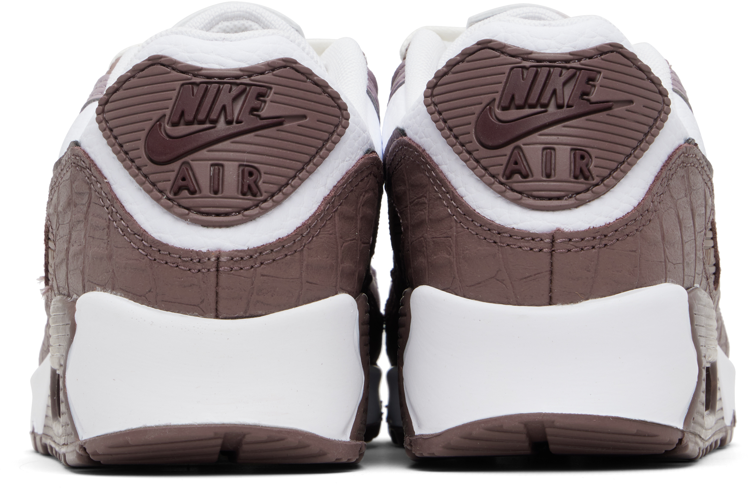 Burgundy & White Air Max 90 Sneakers