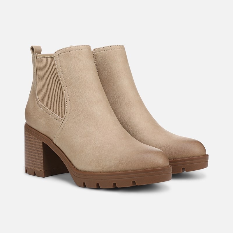 Women's Madalynn Gore Water Repellent Booties (Sand Faux Leather)