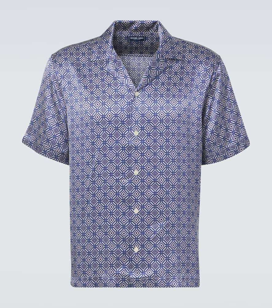 Roberto printed silk bowling shirt