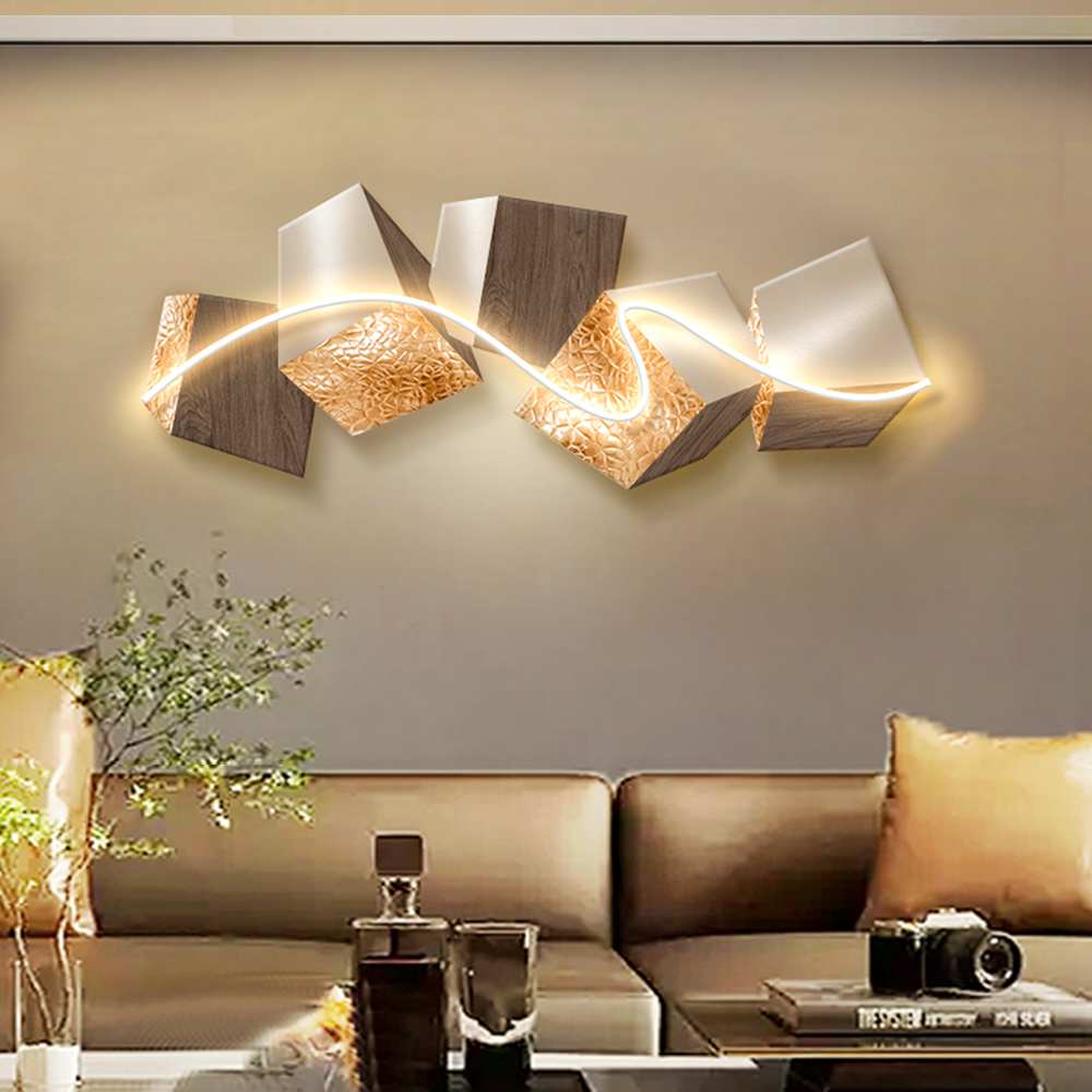 1000mm Décoration Murale LED Géométrique Abstraite en Acrylique