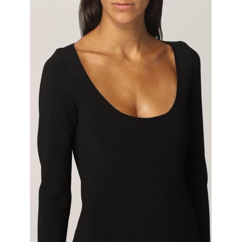 Three quarter-sleeved fitted dress - Black