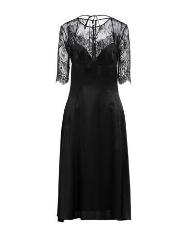 Woman Midi dress Black Size 4 Silk, Elastane