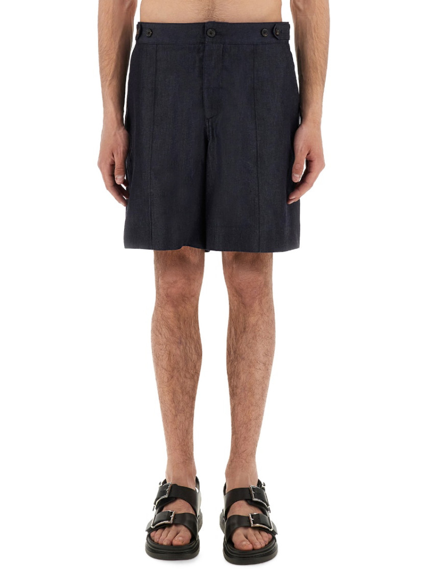 Blue Solid Shorts