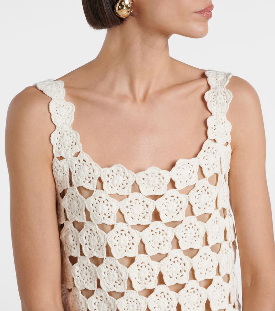 Hoya floral crochet cotton minidress