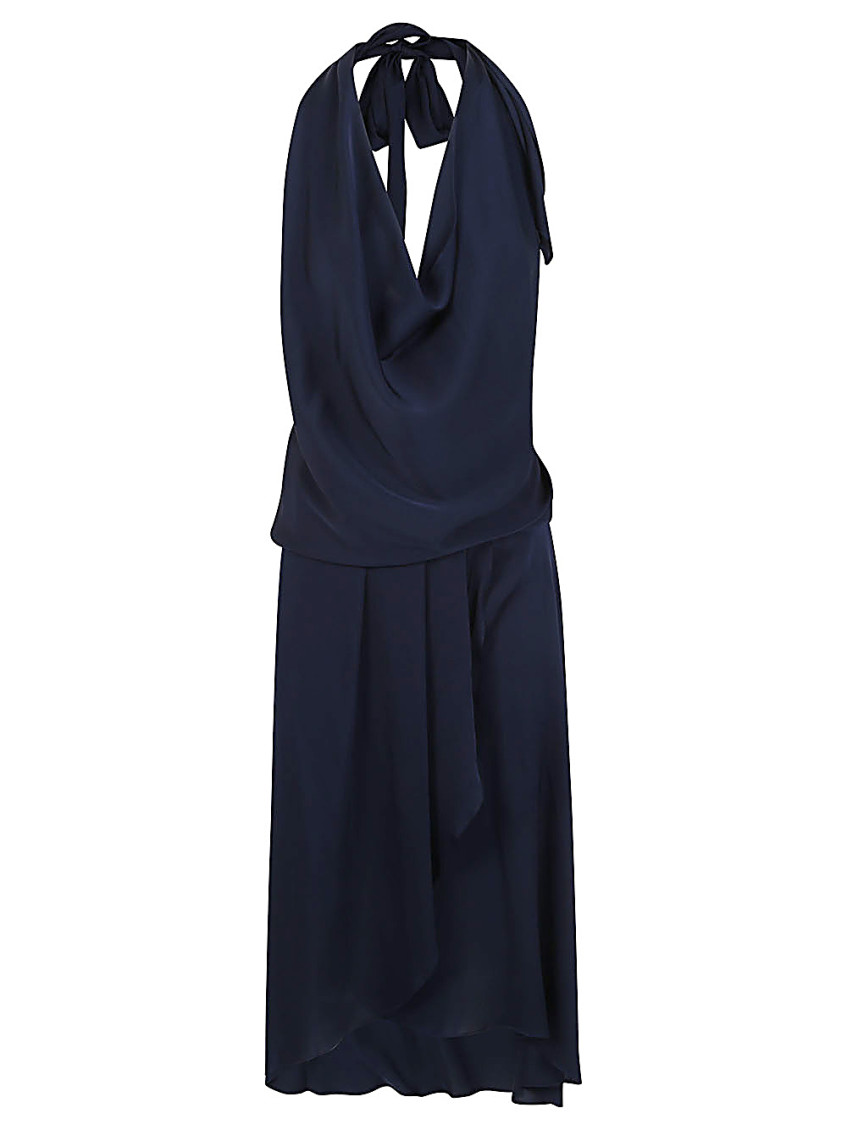 Blue Worth Ave silk short dress