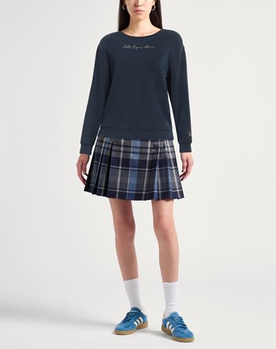 Ea7 Woman Sweatshirt Navy Size XXL Polyester, Modal, Elastane