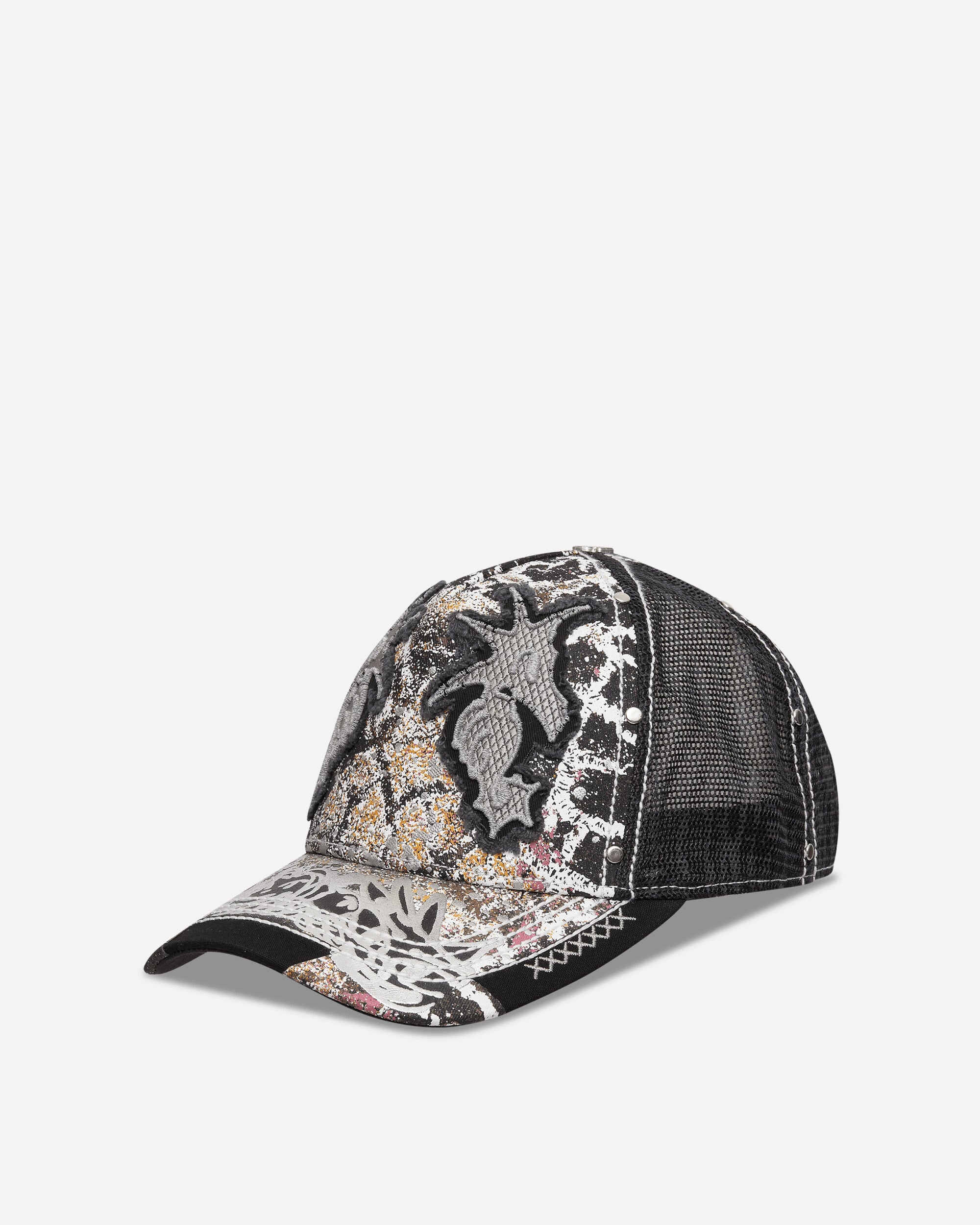 Double Seahorse Patch Mesh Back Cap Black