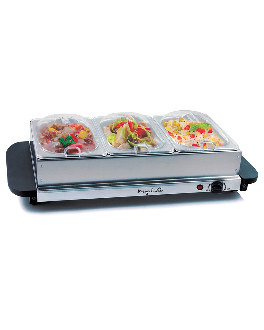 Buffet Server & Food Warmer with 3 Removable Sectional Trays