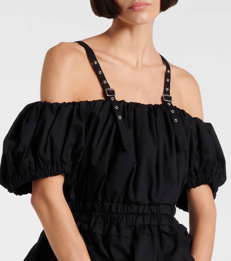 Peplum cotton poplin top