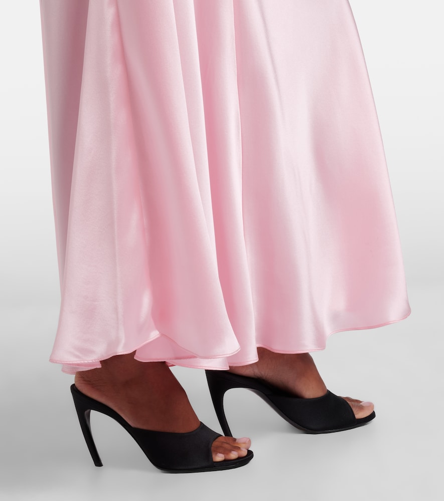 Lace-trimmed silk cocktail dress