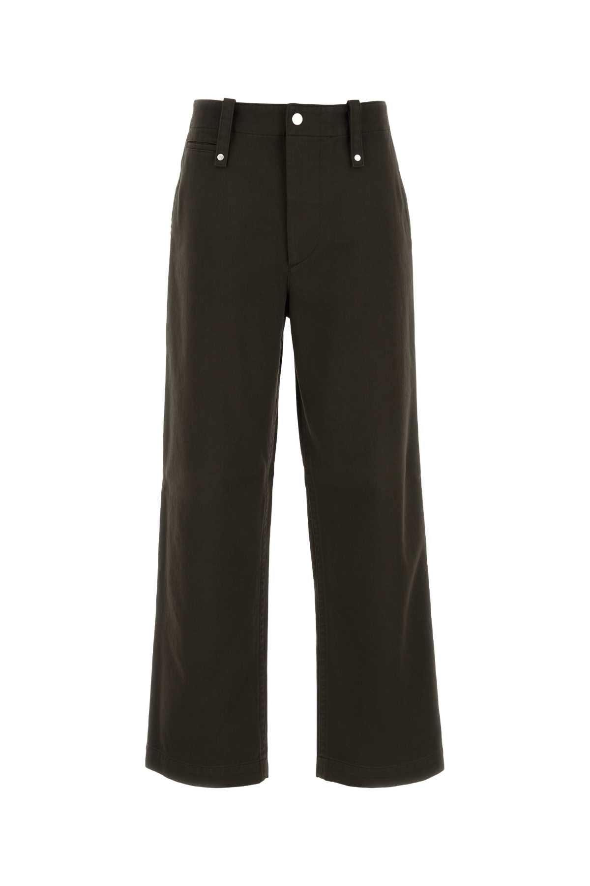 Wide-Leg Cotton Trousers — Brown