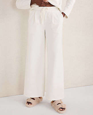Ann Taylor Haven Well Within Soft-Brushed Fleece Wide Leg Pants