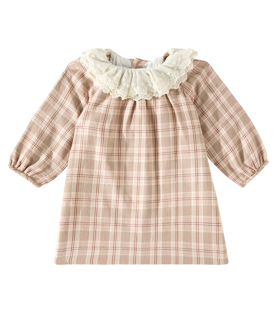 Bonpoint Baby Flavili lace-trimmed checked dress