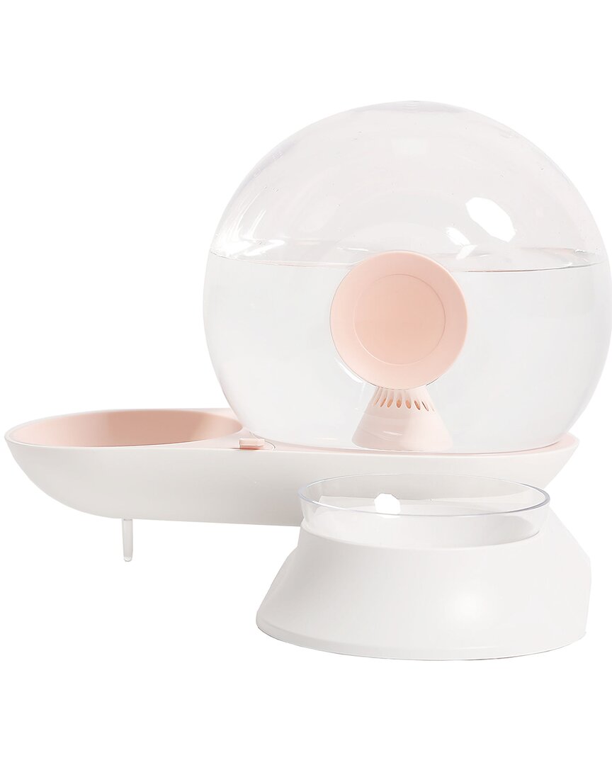 Auto Myst Snail Shaped 2 In 1 Automated Gravity Pet Filtered Water Dispenser & Food Bowl