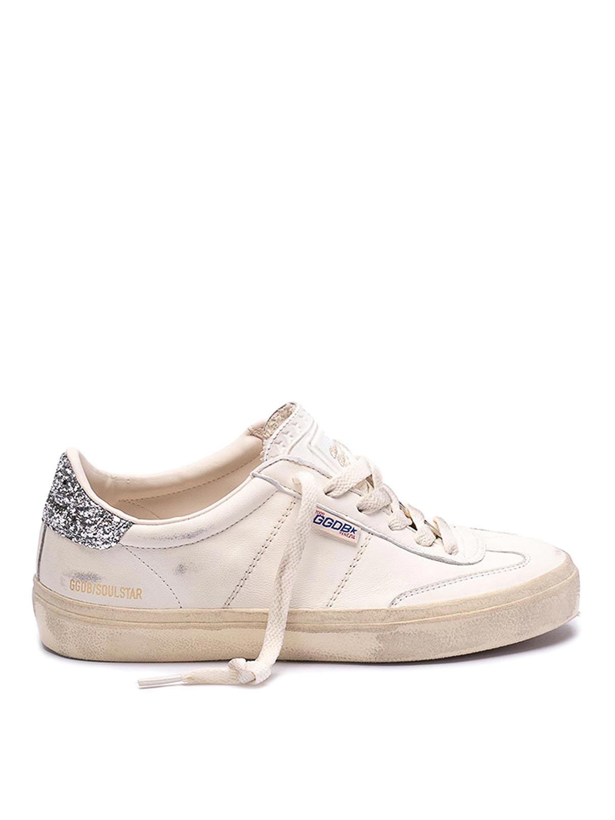 Soul Star distressed glittered sneakers - White